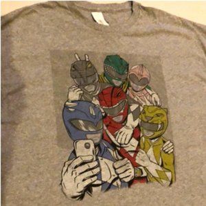 T-shirt Power Rangers mens new sizes L or XL 90% cotton polyester short sleeves